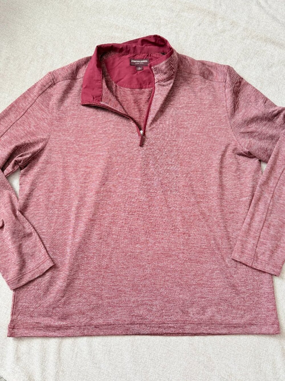 Johnston & Murphy Red Marled 1/2 Zip Pullover Golf Athleisure Top XL 4401